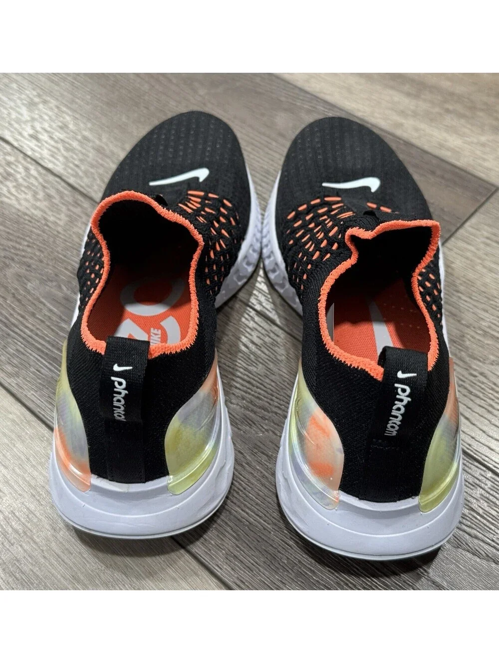 Nike React Phantom Size 6.5 Black/Orange/White Athletic Shoes